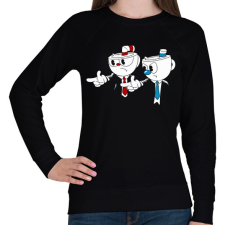 PRINTFASHION Cuphead - Pulp Fiction - Női pulóver - Fekete női pulóver, kardigán