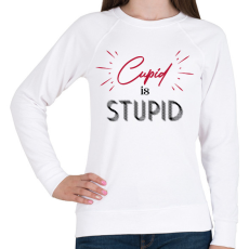 PRINTFASHION Cupid is stupid - Női pulóver - Fehér