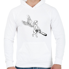 PRINTFASHION cupido - Férfi kapucnis pulóver - Fehér