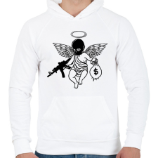 PRINTFASHION Cupido - Férfi kapucnis pulóver - Fehér férfi pulóver, kardigán