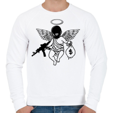 PRINTFASHION Cupido - Férfi pulóver - Fehér férfi pulóver, kardigán