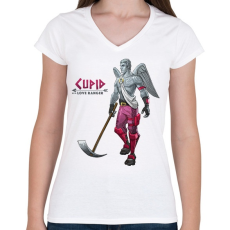 PRINTFASHION Cupido Fortnite - Női V-nyakú póló - Fehér
