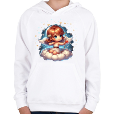 PRINTFASHION Cupido kislány - Gyerek kapucnis pulóver - Fehér gyerek pulóver, kardigán
