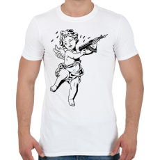 PRINTFASHION Cupido with AK-47 - Férfi póló - Fehér