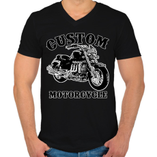 PRINTFASHION custom motorcycle - Férfi V-nyakú póló - Fekete