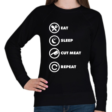 PRINTFASHION Cut meat - Női pulóver - Fekete női pulóver, kardigán