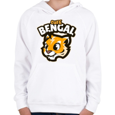 PRINTFASHION Cute Bengal - Gyerek kapucnis pulóver - Fehér gyerek pulóver, kardigán