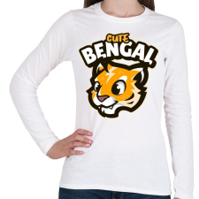PRINTFASHION Cute Bengal - Női hosszú ujjú póló - Fehér női póló