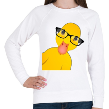 PRINTFASHION Cute Duck - Női pulóver - Fehér női pulóver, kardigán