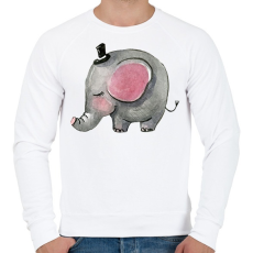 PRINTFASHION Cute Elephant boy - Férfi pulóver - Fehér