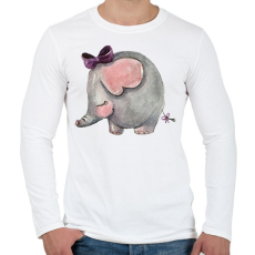 PRINTFASHION Cute Elephant girl - Férfi hosszú ujjú póló - Fehér