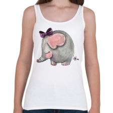 PRINTFASHION Cute Elephant girl - Női atléta - Fehér női trikó