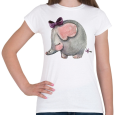 PRINTFASHION Cute Elephant girl - Női póló - Fehér