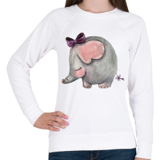 PRINTFASHION Cute Elephant girl - Női pulóver - Fehér
