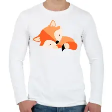 PRINTFASHION Cute Fox baby - Férfi hosszú ujjú póló - Fehér férfi póló