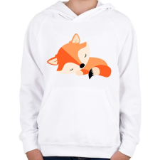 PRINTFASHION Cute Fox baby - Gyerek kapucnis pulóver - Fehér gyerek pulóver, kardigán