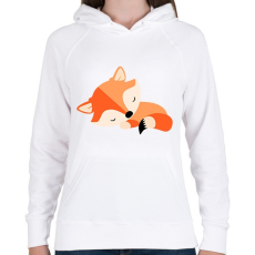 PRINTFASHION Cute Fox baby - Női kapucnis pulóver - Fehér