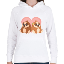 PRINTFASHION Cute Love - Női kapucnis pulóver - Fehér női pulóver, kardigán