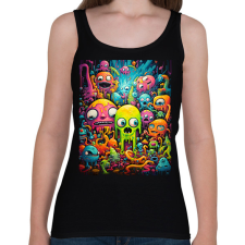 PRINTFASHION Cute Monsters - Női atléta - Fekete női trikó