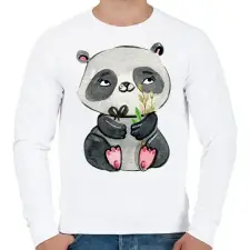 PRINTFASHION Cute Panda boy - Férfi pulóver - Fehér férfi pulóver, kardigán