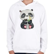 PRINTFASHION Cute Panda boy - Gyerek kapucnis pulóver - Fehér