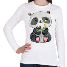 PRINTFASHION Cute Panda boy - Női hosszú ujjú póló - Fehér női póló