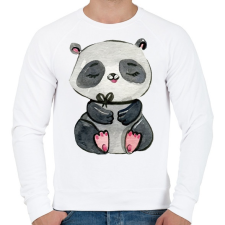 PRINTFASHION Cute Panda girl - Férfi pulóver - Fehér férfi pulóver, kardigán