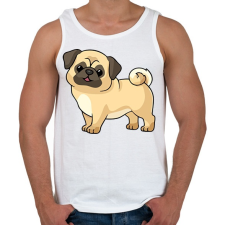 PRINTFASHION Cute Pug - Férfi atléta - Fehér atléta, trikó