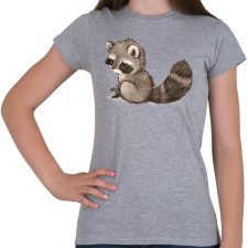 PRINTFASHION Cute Raccoon - Női póló - Sport szürke női póló