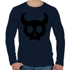 PRINTFASHION Cute skull - Férfi hosszú ujjú póló - Sötétkék férfi póló