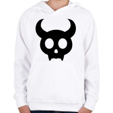 PRINTFASHION Cute skull - Gyerek kapucnis pulóver - Fehér