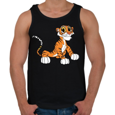 PRINTFASHION Cute Tiger - Férfi atléta - Fekete