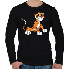 PRINTFASHION Cute Tiger - Férfi hosszú ujjú póló - Fekete