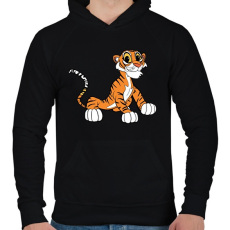 PRINTFASHION Cute Tiger - Férfi kapucnis pulóver - Fekete