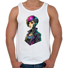 PRINTFASHION Cyber Lány - Férfi atléta - Fehér atléta, trikó