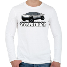 PRINTFASHION Cybertruck - Férfi hosszú ujjú póló - Fehér