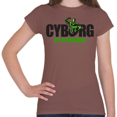 PRINTFASHION Cyborg Fitness - Női póló - Mogyoróbarna
