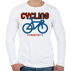 PRINTFASHION Cycling Fanatist - Férfi hosszú ujjú póló - Fehér