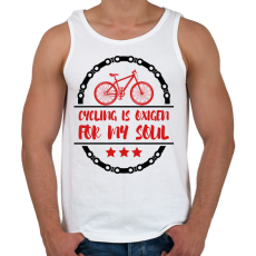 PRINTFASHION Cycling is oxigen for my soul - Férfi atléta - Fehér