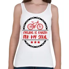 PRINTFASHION Cycling is oxigen for my soul - Női atléta - Fehér női trikó