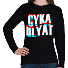 PRINTFASHION Cyka Blyat - Női pulóver - Fekete