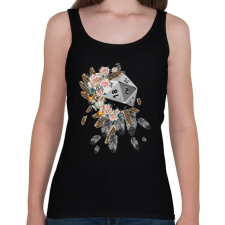 PRINTFASHION D20 Tollakkal és Virágokkal - Női atléta - Fekete női trikó