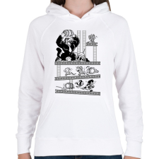 PRINTFASHION D-Ball - Női kapucnis pulóver - Fehér női pulóver, kardigán