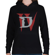 PRINTFASHION D IV - Női kapucnis pulóver - Fekete