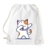 PRINTFASHION Dab Cat - Sportzsák, Tornazsák - Fehér
