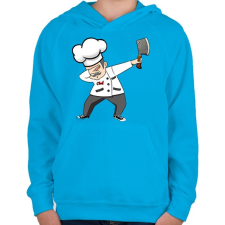 PRINTFASHION Dab cheff - Gyerek kapucnis pulóver - Azúrkék gyerek pulóver, kardigán