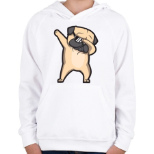 PRINTFASHION Dab francia bulldog - Gyerek kapucnis pulóver - Fehér gyerek pulóver, kardigán