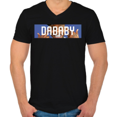 PRINTFASHION DaBaby - Férfi V-nyakú póló - Fekete