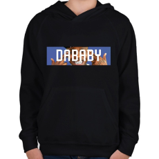 PRINTFASHION DaBaby - Gyerek kapucnis pulóver - Fekete