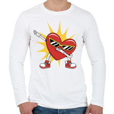 PRINTFASHION Dabbelő szív - Férfi hosszú ujjú póló - Fehér férfi póló